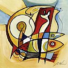 Alfred Gockel Sun Fish II painting